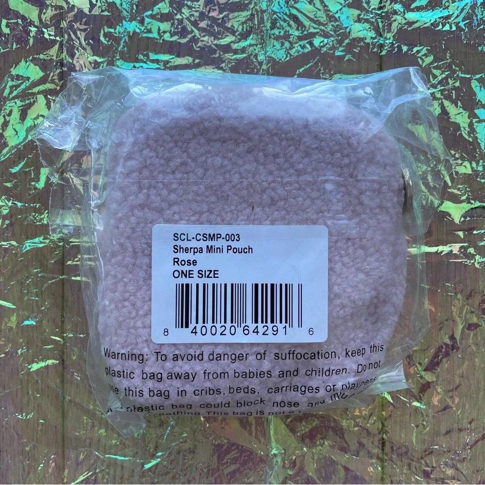 🆕 Stoney Clover Lane Sherpa Rose Pink Mini Pouch - Picture 2 of 3